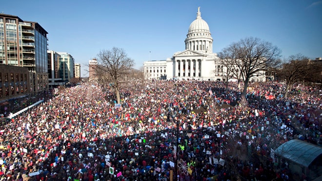 Wisconsin Union Protest at Capitol